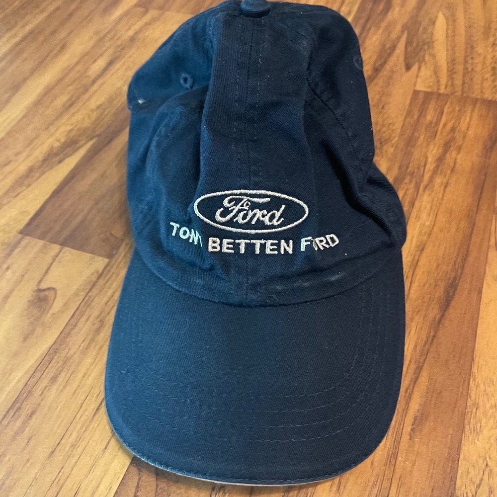 Ford Hat Tom Betten Dealership Cap Navy Blue Built Ford Tough Adjustable Mens